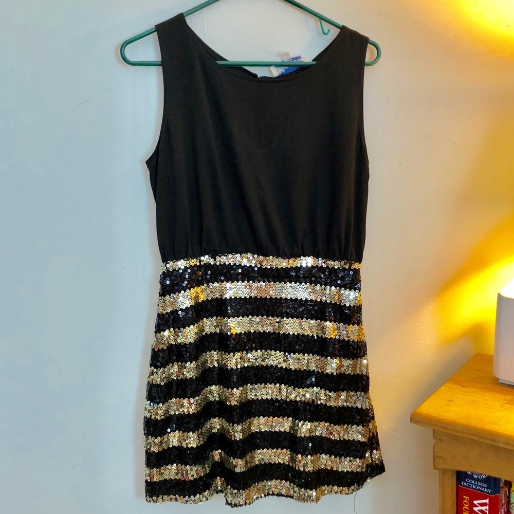 Sequin black and gold dress
